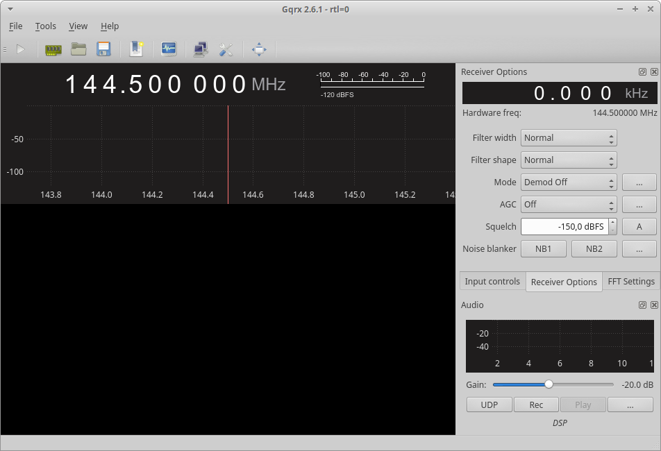 Bild 4: Gqrx Startfenster